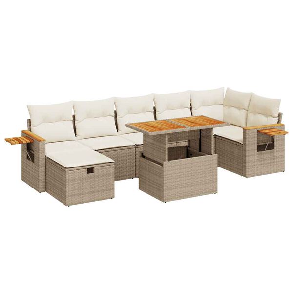 vidaXL Garden Sofa Set Beige, White