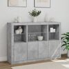vidaXL Sideboard Set of 3 Concrete grey Engineered wood, glass Large