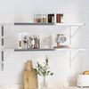 vidaXL Shelf Bracket Silver Stainless Steel Standard Decorative Inlays