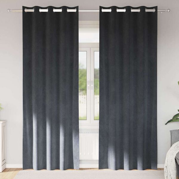vidaXL Blackout Curtains 2 pcs Light Grey 55.12 x 88.58 in Velvet