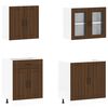 vidaXL Kitchen Cabinet Set Brown oak Engineered wood and glass Standard