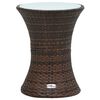 vidaXL Garden Side Table Brown Poly rattan, tempered glass Small