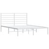 vidaXL Bed Frame White Powder-Coated Steel Full Bed Frame Rectangular