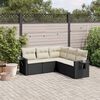 vidaXL Garden Sofa Set Black, Cream White PE rattan Large Modular
