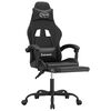 vidaXL Gaming Chair with Footrest Black Faux Leather