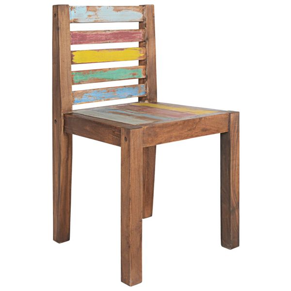 vidaXL Dining Chair Set of 6 Multicolor Solid reclaimed wood Standard
