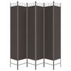 vidaXL 6-Panel Room Divider Brown 94.5"x86.6" Fabric