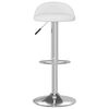 vidaXL Bar Stool Set of 2 White Faux leather, chromed steel Adjustable