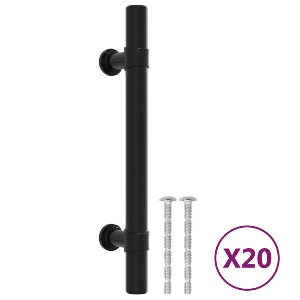 vidaXL Cabinet Handle Set of 20 Black Stainless Steel