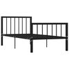 vidaXL Bed Frame Black Metal Single Sturdy Bed Frame Rectangular