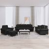vidaXL Sofa Set Black Velvet, Metal, Textilene, Plywood 2-Seater, 3-Seater