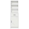 vidaXL Highboard White 15.75 x 15.94 x 53.15 in Engineered Wood