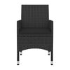 vidaXL Garden Dining Set Black PE rattan, steel, glass Garden Dining Set