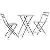 vidaXL Bistro Set Steel Grey Powder-coated steel Space-saving Foldable