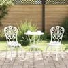 vidaXL Garden Bistro Set 3 pcs White Aluminium