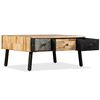 vidaXL Coffee Table Brown, Black, Marbled Reclaimed Teak, Steel Medium