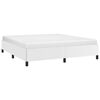 vidaXL Bed Frame White Faux leather, plywood, engineered wood King