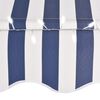 vidaXL Retractable Awning Blue and white Polyester with PU coating, Steel