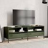 vidaXL TV Cabinet Olive Green Cold-rolled Steel Large Adjustable Feet