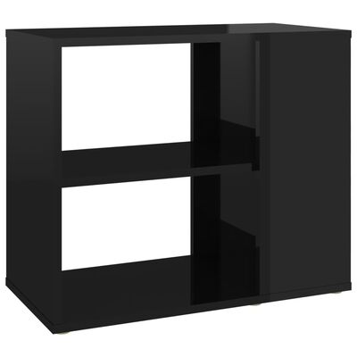 vidaXL Side Cabinet High Gloss Black 24"x12"x20" Chipboard