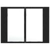 vidaXL Bathroom Mirror Cabinet Black Oak 23.62 x 4.72 x 17.72 in