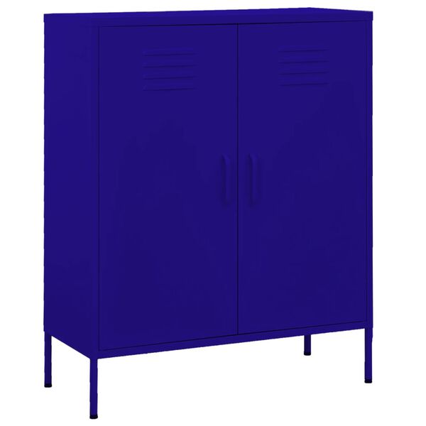 vidaXL Storage Cabinet Navy Blue Steel Medium Height-Adjustable Shelves