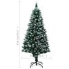 vidaXL Christmas Tree Green and white PVC, steel, plastic Medium