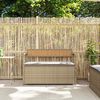 vidaXL Garden Storage Bench with Cushion Beige Poly Rattan