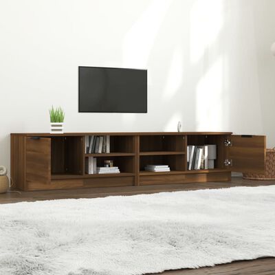 vidaXL TV Stands 2 pcs Brown Oak 31.5"x13.8"x14.4" Engineered Wood