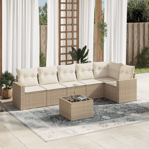 vidaXL Garden Sofa Set Beige