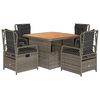 vidaXL Garden Dining Set Grey and Brown