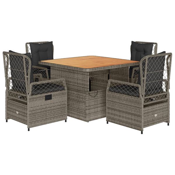 vidaXL Garden Dining Set Grey and Brown