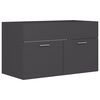 vidaXL Bathroom Furniture Set Gray Engineered wood, acrylic Medium