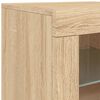 vidaXL Sideboard Sonoma oak Engineered wood, glass Large Sideboard