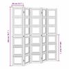 vidaXL Room Divider 5 Panels White Solid Wood Paulownia