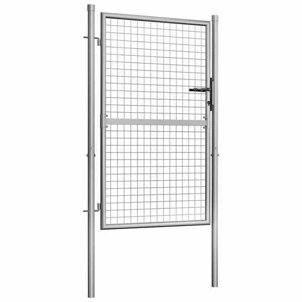 vidaXL Garden Gate Galvanised Steel 39.4x49.2" Silver