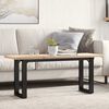vidaXL Coffee Table O-Frame 43.3"x15.7"x17.9" Solid Wood Pine and Steel