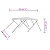vidaXL 3 Bow Bimini Top White 72"x55.1"x53.9"