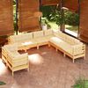 vidaXL Garden Lounge Set Cream Solid pinewood, fabric (100% polyester)