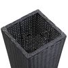 vidaXL Garden Raised Bed 11.8"x11.8"x31.5" Poly Rattan Black