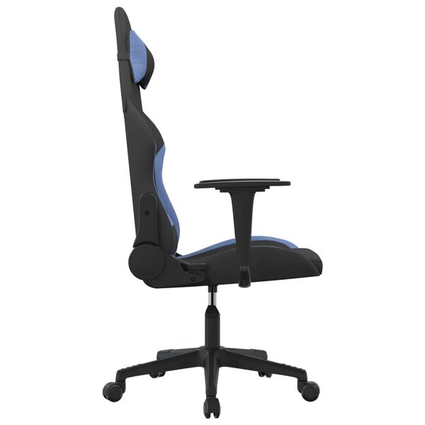vidaXL Gaming Chair Black and Blue Fabric