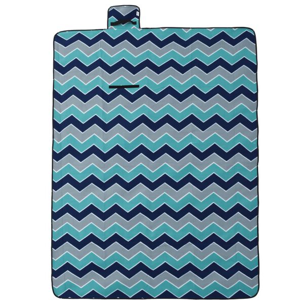 vidaXL Picnic Blanket Foldable Blue Wave 78.7"x59.1" Velvet