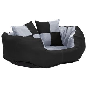 vidaXL Dog Cushion Grey and Black 420D Oxford Fabric with PU Coating