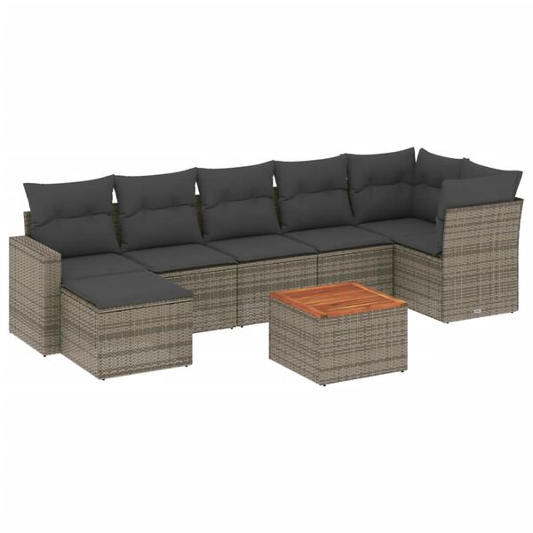 vidaXL Garden Sofa Set Grey