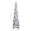 vidaXL Pop-up Christmas Tree Silver PET 47.2 in Collapsible