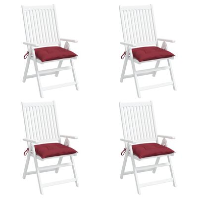 vidaXL Chair Cushions 4 pcs Wine Red 15.7"x15.7"x2.8" Oxford Fabric