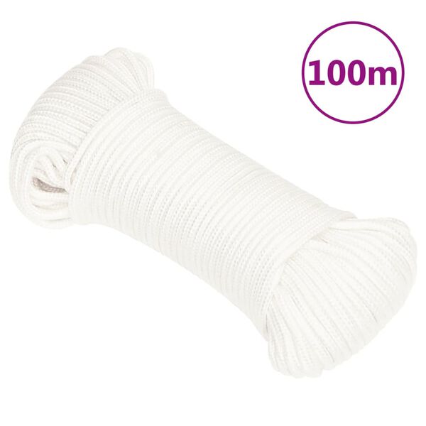 vidaXL Boat Rope Full White 0.16 " 328.1 ' Polypropylene