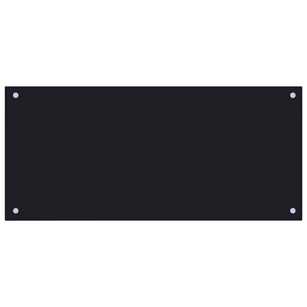 vidaXL Kitchen Backsplash Black 35.4"x15.7" Tempered Glass