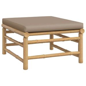 vidaXL Garden Footstool Taupe Bamboo, Fabric (100% polyester) Medium