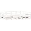 vidaXL Garden Sofa Set White Solid Pine Wood, Plywood Large Modular